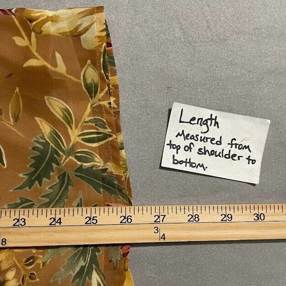 Christopher & Banks Size Large XL Boho Floral Blouse Semi Sheer Peasant Top - Picture 10 of 10